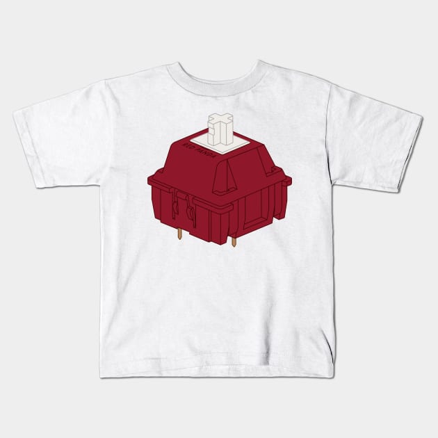 Red Panda Mechanical Keyboard Cherry MX Switch Kids T-Shirt by Charredsky